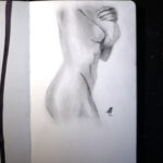 Merel drawn on a notebook